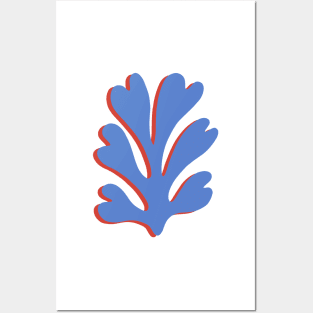 Matisse Inspired - cut out red and blue 2 Posters and Art